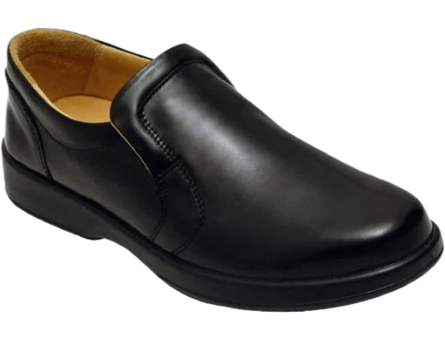 Esse Comfort Men's Leather Comfort Loafer - Black