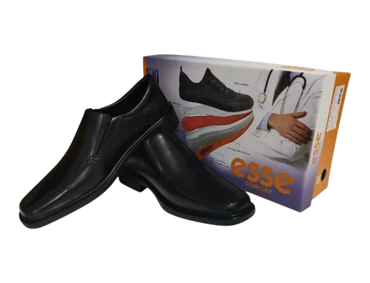 Esse Comfort Men's Leather Wide Width Bicycle Toe Slip-On - Black - view 8