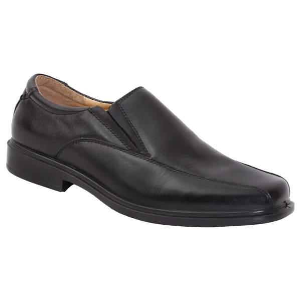 Benelaccio Boys' Leather Bicycle Toe Slip-On Dress Shoes - Black