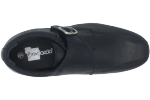 Benelaccio Boys' Leather Buckle Velcro Dress Shoes - Black - view 6