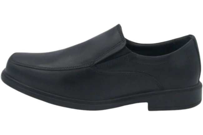 Benelaccio Boys' Leather Moc Toe Slip-On Dress Shoes - Black - view 3