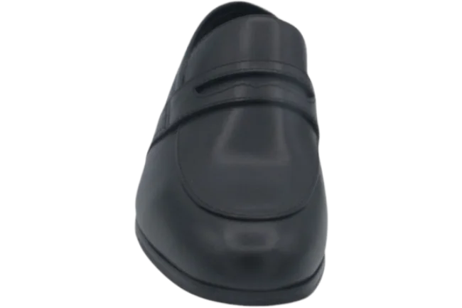 Benelaccio Boys' Leather Moc Toe Buckle Slip-On Shoes - Black - view 4