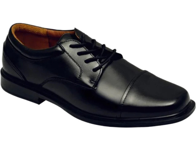 Wizfort Men's Leather Cap Toe Oxford - Black